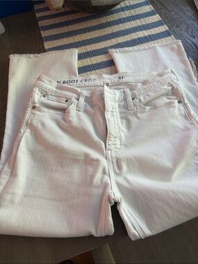 J. Crew White Boot-Cut Jeans